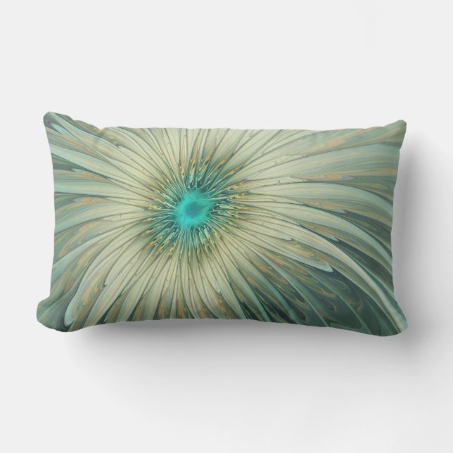 Modern Abstrakt Fantasy Flower Fractal Art Lumbarkudde (Framsida)