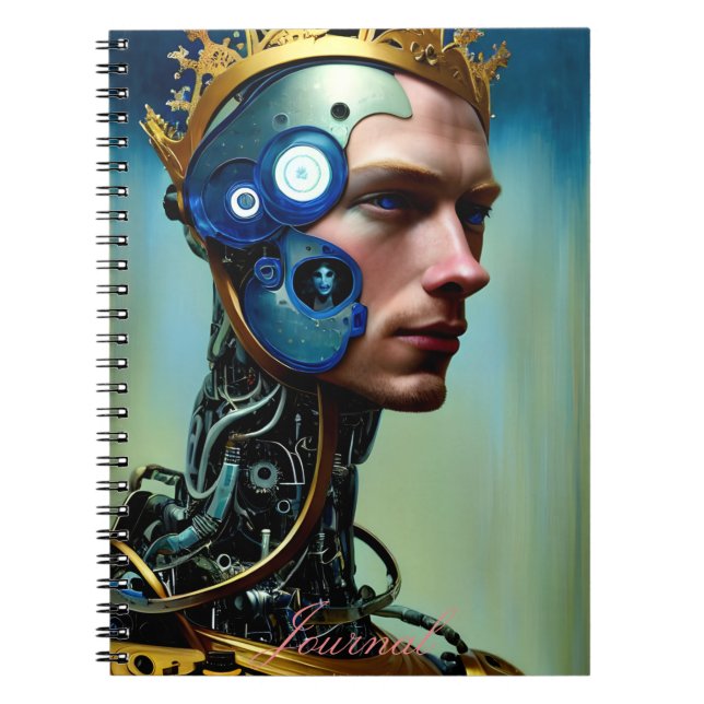 Modern Abstrakt Fantasy Male Journal Anteckningsbok (Framsidan)