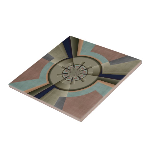 Modern Abstrakt Färg Harmony Fractal Art Graphic Kakelplatta (Sidan)