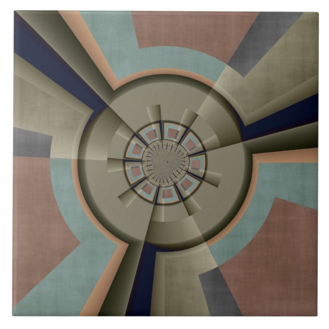 Modern Abstrakt Färg Harmony Fractal Art Graphic Kakelplatta (Framsidan)