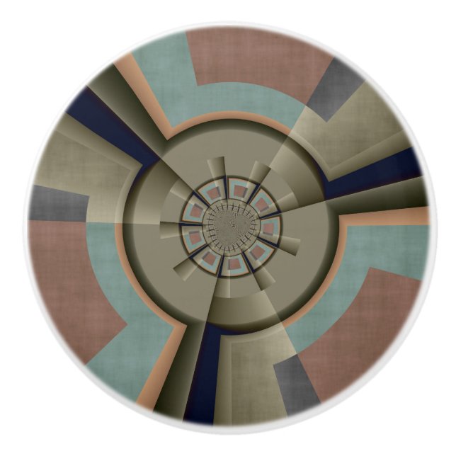 Modern Abstrakt Färg Harmony Fractal Art Graphic Knopp (Framsidan)