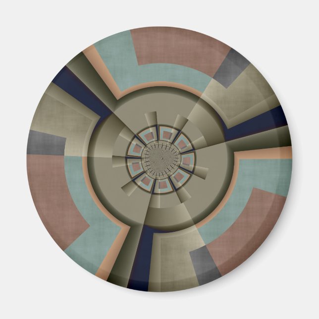 Modern Abstrakt Färg Harmony Fractal Art Graphic Magnet (Framsidan)