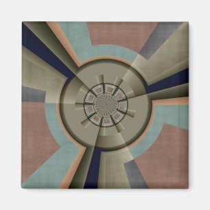 Modern Abstrakt Färg Harmony Fractal Art Graphic Magnet