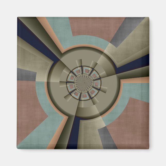 Modern Abstrakt Färg Harmony Fractal Art Graphic Magnet (Framsidan)