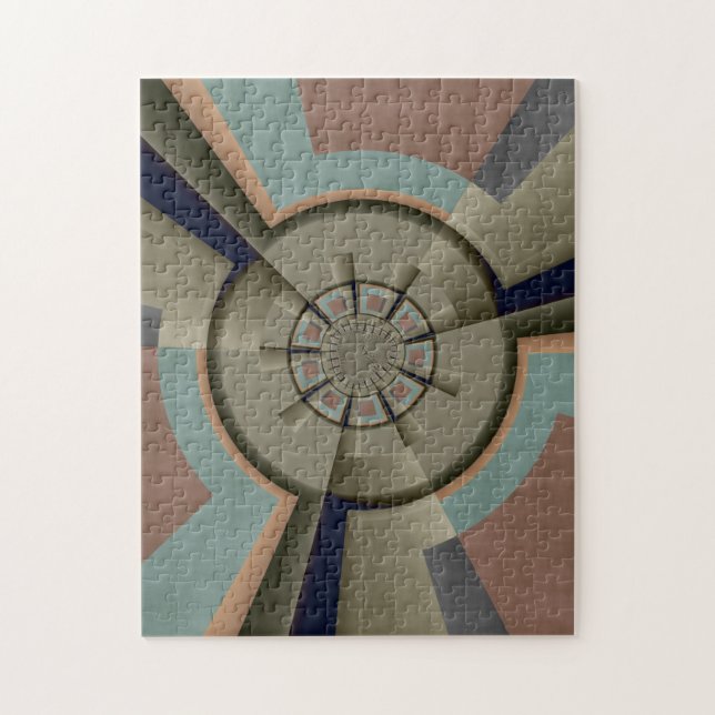 Modern Abstrakt Färg Harmony Fractal Art Graphic Pussel (Vertikal)