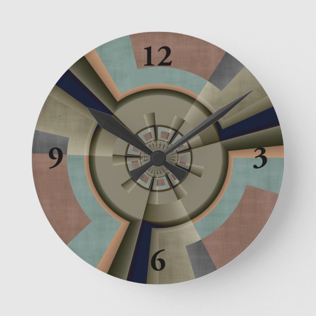 Modern Abstrakt Färg Harmony Fractal Art Graphic Rund Klocka (Framsida)