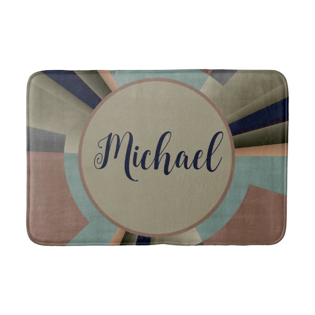 Modern Abstrakt Färg Harmony Fractal Graphic Namn Badrumsmatta (Framsidan)