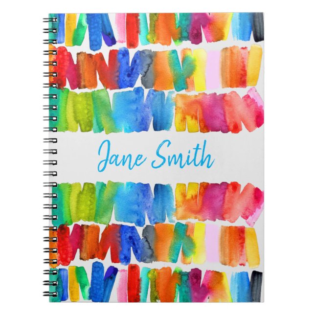 Modern abstrakt färg upplopp galna färger anteckningsbok (Framsidan)