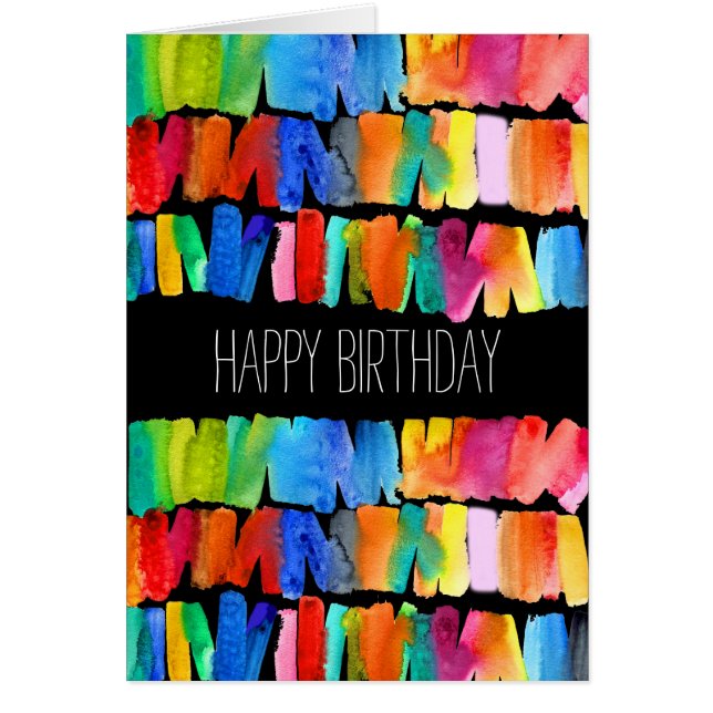 Modern abstrakt färg upplopp galna färger hälsningskort (Framsidan)