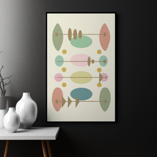 Modern Abstrakt, färgfulla former, mitten av århun Poster