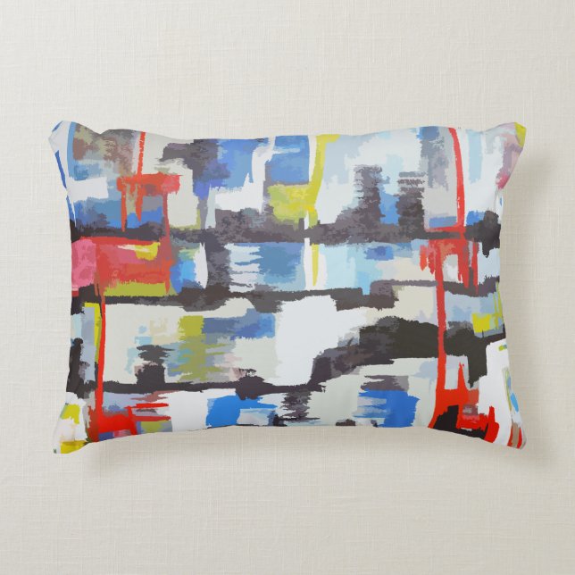 Modern Abstrakt, färggrafik Dubbla vid sida Prydnadskudde (Framsidan)