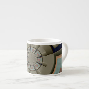 Modern Abstrakt Färgharmoni Fraktal Artgrafik Espressomugg