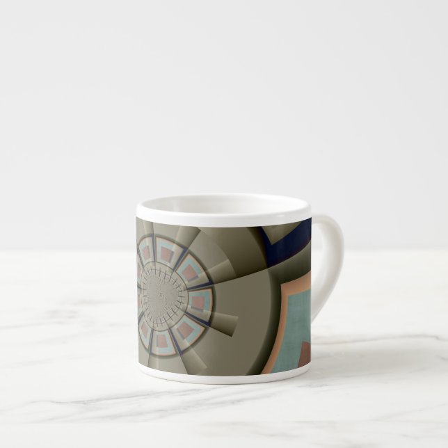 Modern Abstrakt Färgharmoni Fraktal Artgrafik Espressomugg (Framsida höger)