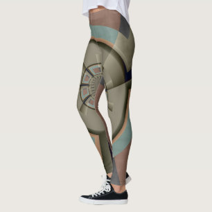 Modern Abstrakt Färgharmoni Fraktal Artgrafik Leggings