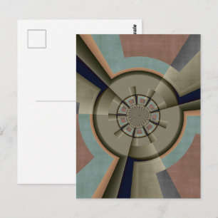 Modern Abstrakt Färgharmoni Fraktal Artgrafik Vykort