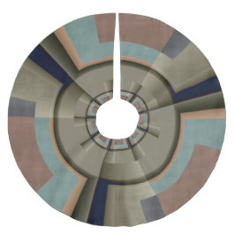 Modern Abstrakt Färgharmoni Fraktal Konst Grafik Julgransmatta Borstad Polyester