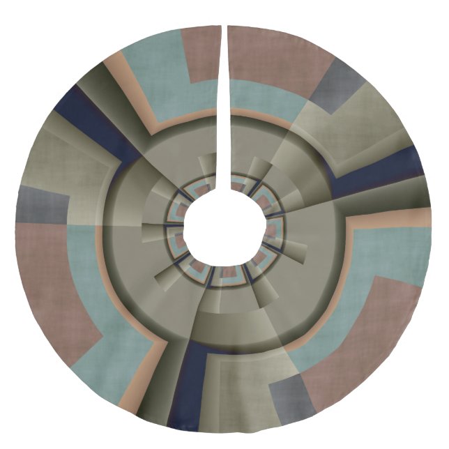 Modern Abstrakt Färgharmoni Fraktal Konst Grafik Julgransmatta Borstad Polyester (Framsidan)