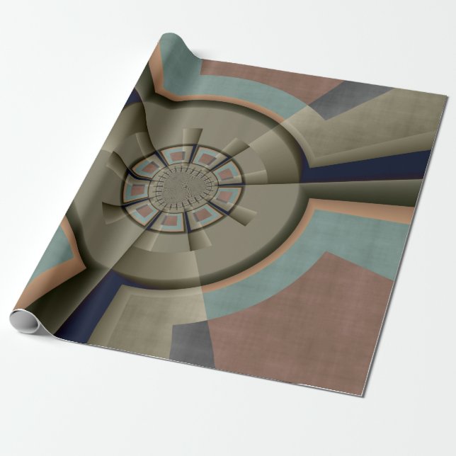 Modern Abstrakt Färgharmoni Fraktal Konst Grafik Presentpapper (Utrullad)