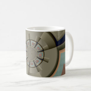 Modern abstrakt färgharmonisk fraktal konstgrafik kaffemugg