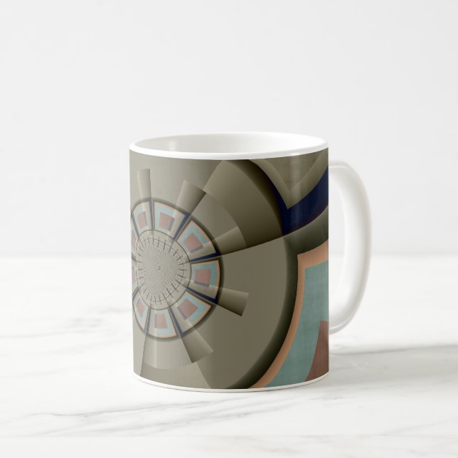 Modern abstrakt färgharmonisk fraktal konstgrafik kaffemugg (Framsida höger)