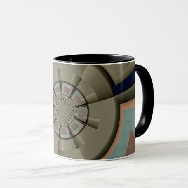 Modern abstrakt färgharmonisk fraktal konstgrafik mugg (Framsida höger)