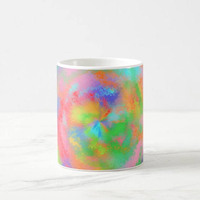 MODERN ABSTRAKT FÄRGRAINBOW KAFFEMUGG (Center)