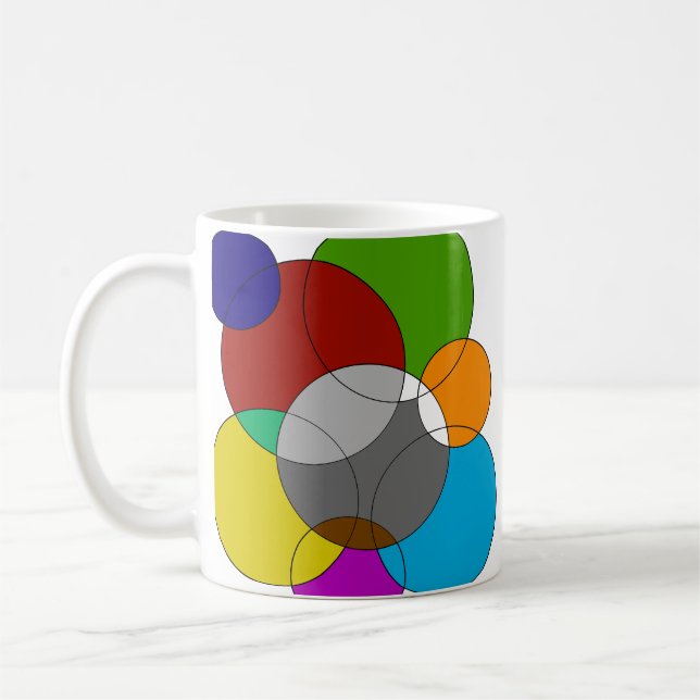 Modern Abstrakt Färgrik Geometrisk Kaffemug Kaffemugg (Vänster)