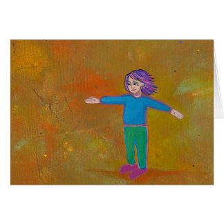 Modern abstrakt färgrik kvinnavind för rolig unik hälsningskort