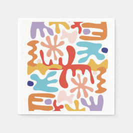 Modern Abstrakt färgstark Pappersservett