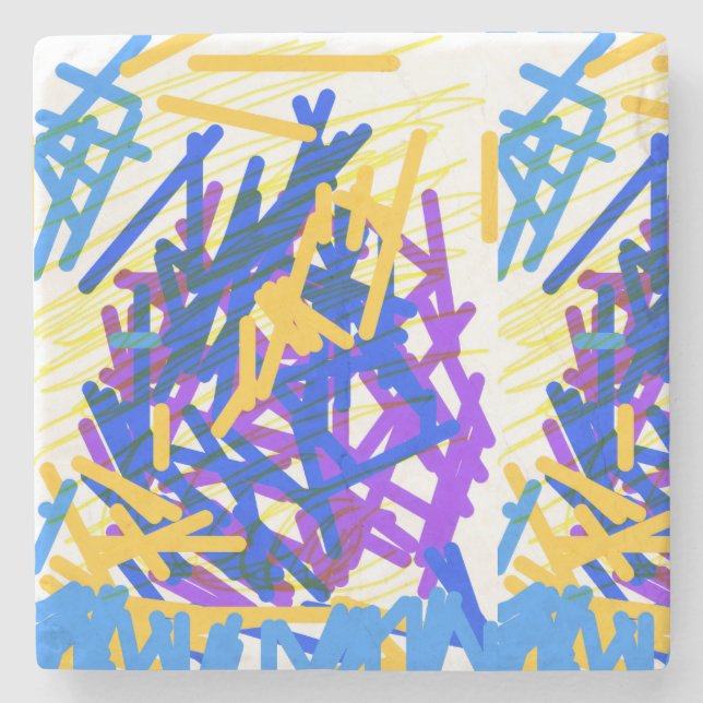 Modern Abstrakt Festiv Målarklick  Stenunderlägg (Framsidan)
