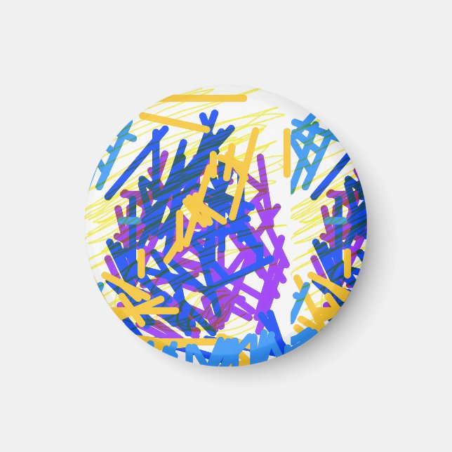 Modern Abstrakt Festiv Målarstänk  Magnet (Framsidan)