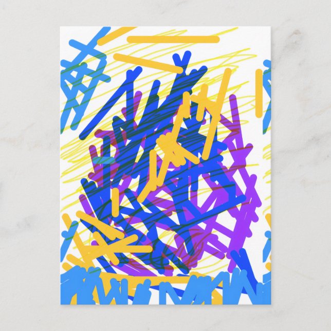 Modern Abstrakt Festiv Målningssprut Vykort (Framsida)