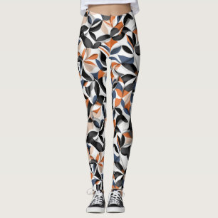 Modern abstrakt flödesgeometri mönsterdesign 64 leggings