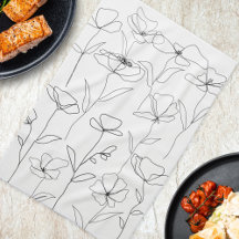 Modern Abstrakt Flower Black White Minimal Blommig