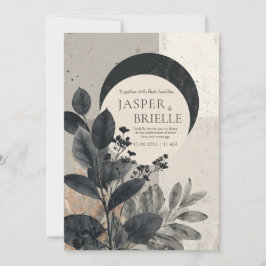 Modern Abstrakt Foliage Bröllop Inbjudningar