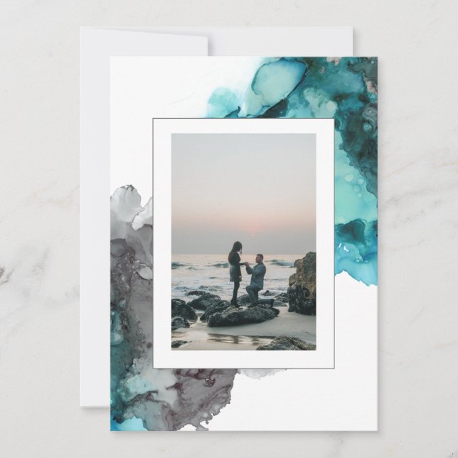 Modern Abstrakt för inbjudan till fotobröllop (Framsida)