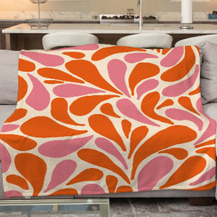 Modern abstrakt för orange av rosa i elegant är mö fleecefilt