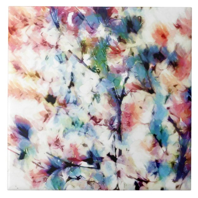 Modern abstrakt för penseldrag, granit kakelplatta (Framsidan)