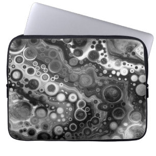 Modern Abstrakt för svart och vit fluid Art Laptop Fodral