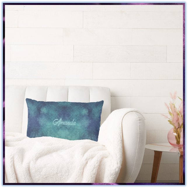 Modern Abstrakt för vattenbruk och Lila Lumbarkudde (Skapare uppladdad)