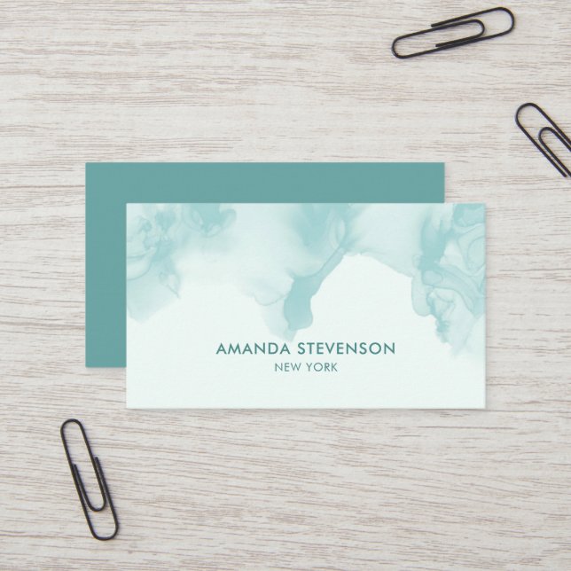 Modern abstrakt för vattenfärg visitkort (Fram/Back In Situ)