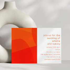 Modern Abstrakt former Orange Bold Bright Bröllop Inbjudningar