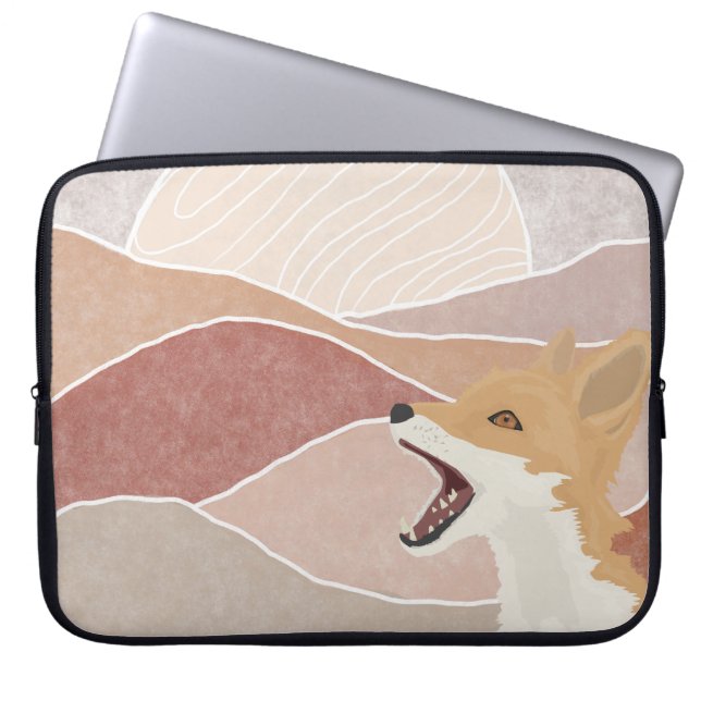 Modern Abstrakt Fox och Backe Laptop Fodral (Framsidan)