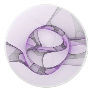 Modern Abstrakt Fractal Art Lavender Grått Knopp