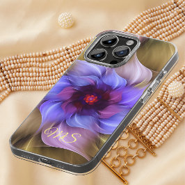 Modern Abstrakt Fractal Colorful Flower Monogram