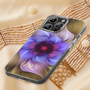 Modern Abstrakt Fractal Colorful Flower Monogram
