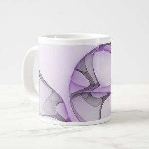 Modern Abstrakt Fraktal Konst Lavendel Grå Jumbo Mugg
