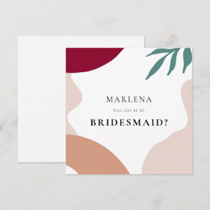 Modern abstrakt frieri kort i Bridesmaid