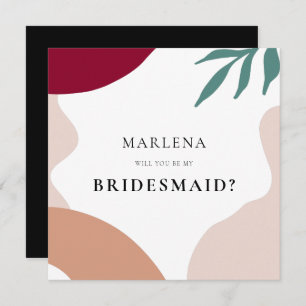 Modern abstrakt frieri kort i Bridesmaid