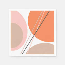 Modern Abstrakt Geo Pastel Orange Rosa Beige Pappersservett
